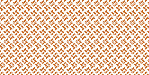 Golden vector floral seamless pattern. Abstract luxury geometric ornamental texture with small flower silhouettes. Gold and white simple ornament in oriental style.