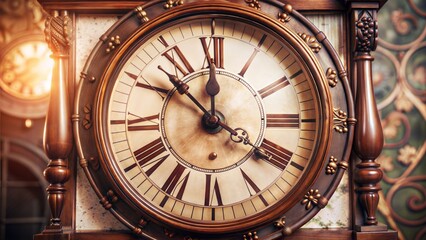 Fototapeta premium old clock in the interior of the city