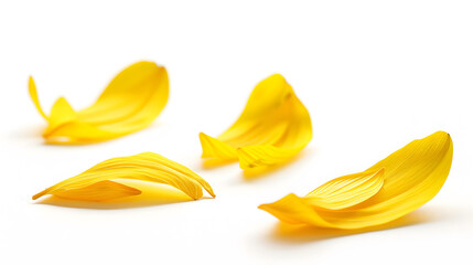 Beautiful sunflower petals on white background : Generative AI