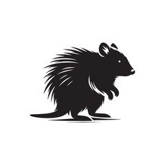 Simplistic bandicoot silhouette for children's books - bandicoot black vector
