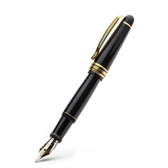 fountain pen isolated on white background genrative AI, Megic black  pen on white background.

