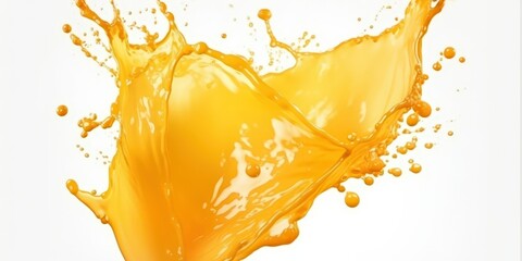 Orange Juice Splash on White Background