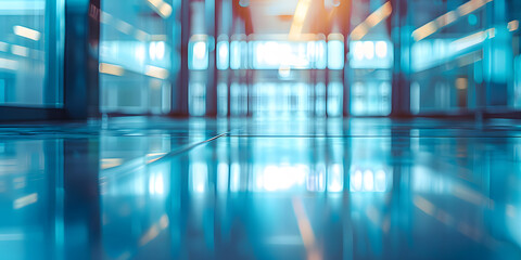 Glossy metal surface with reflective light, set against a blurred background of a futuristic showroom, ideal for tech gadgets or modern electronics 