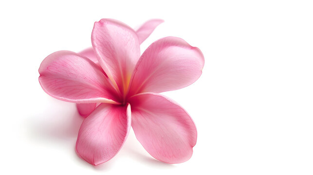 Fresh beautiful Plumeria Rubra pink flower isolated on white background : Generative AI