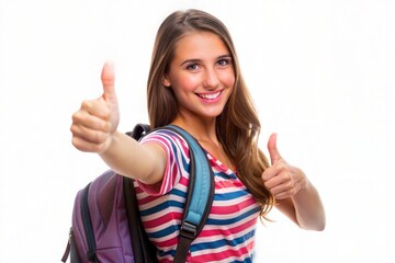 student girl doing ok gesture