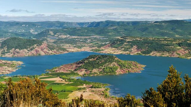 Panoramic view of beautiful lake, Salagou in France-Herault