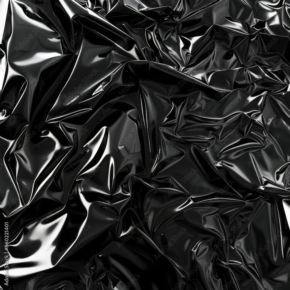 Poster edgy and modern visuals created by glossy texture on abstract black surface