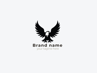 Obraz premium Eagle silhouette vector image. brand logotype: eagle logo.