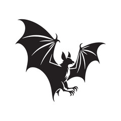 Captivating bat silhouette for wildlife illustrations - bat illustration - minimalistic bat vector
