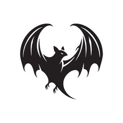 Elegant bat silhouette for educational materials - bat black vector
