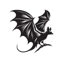 Clean bat silhouette for various creative uses - bat illustration - minimalistic bat vector

