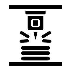 Electron Beam Melting Glyph Icon