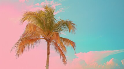 View of palm trees and sea at bavaro beach, punta cana, dominican republic, west indies, caribbean, central america