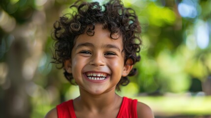 The joyful child outdoors