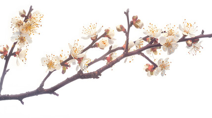 Obraz premium Beautiful branch flowers isolated on white : Generative AI