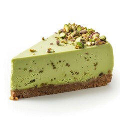 Delicious Cheesecake on White Background, Perfect for Foodie Content Generative AI