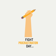 vector graphic of Fight Procrastination Day good for national Fight Procrastination Day celebration. flat design. flyer design.flat illustration.