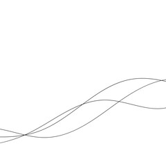 Thin line wavy abstract vector background.
