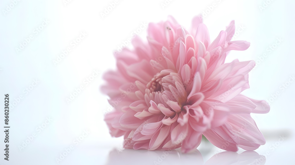 Poster Fantastic flower with pink petals Beautiful image isolated on white background Ideal for the representation of a perfume aroma or expression of spring summer or freshness : Generative AI