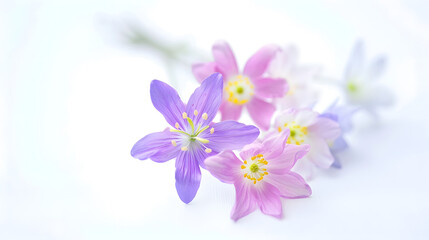 Obraz premium cute spring little colored flowers isolated on white background : Generative AI