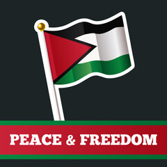 Palestine peace freedom independence design sticker