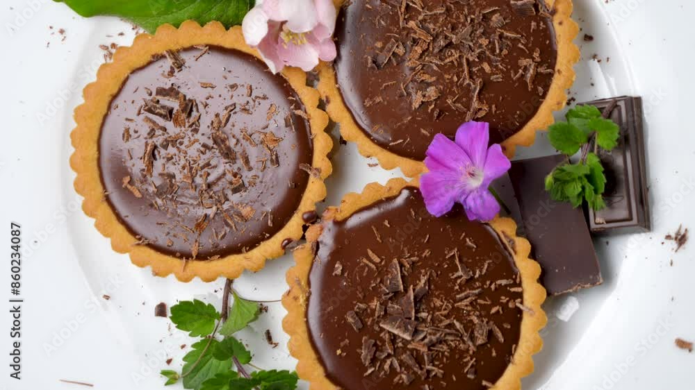 Canvas Prints delicious chocolate tart, top view