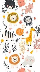Chibi Animal Cartoon Pattern