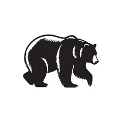 Minimalistic bear silhouette for various projects - bear illustration - minimallest bear vector
