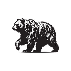 Obraz premium Elegant bear silhouette for artistic expressions - wildlife silhouette - bear black vector 