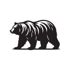 Elegant bear silhouette for digital and print media - wildlife silhouette - bear black vector
