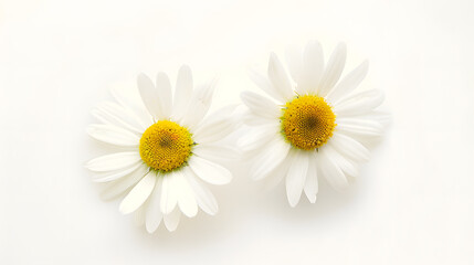 Obraz premium Two Chamomiles OxEye Daisy isolated on white background : Generative AI