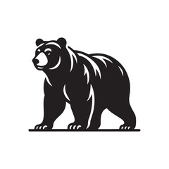 Versatile bear silhouette for digital and print media - bear illustration - minimallest bear vector
