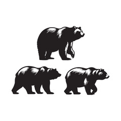 Simple bear silhouette for diverse projects - bear illustration - minimallest bear vector
