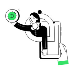 Get this linear mini illustration of bitcoin trading 

