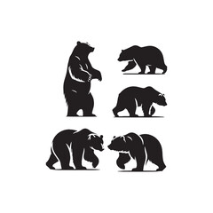 Elegant bear silhouette for modern design - bear illustration - minimallest bear vector
