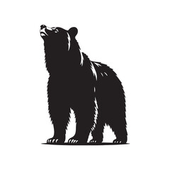 Captivating bear silhouette for artistic endeavors - wildlife silhouette - bear black vector
