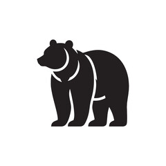 Artistic bear silhouette for creative projects - bear illustration - minimallest bear vector
