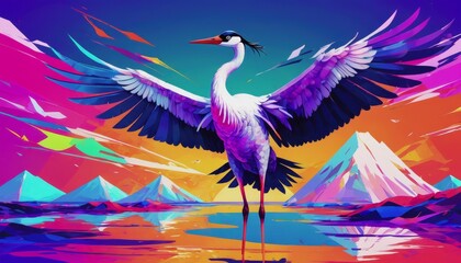 World Crane Day. a crane in the wild. wild birds, beautiful crane