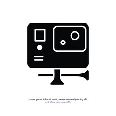 action camera solid icon vector design good for web or mobile app