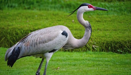 Naklejka premium World Crane Day. a crane in the wild. wild birds, beautiful crane