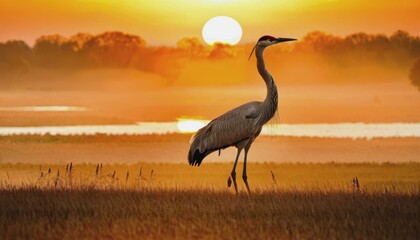 Fototapeta premium World Crane Day. a crane in the wild. wild birds, beautiful crane