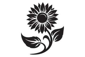 Sunflower silhouette vector illustration.
