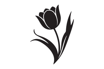 Tulip silhouette vector illustration.