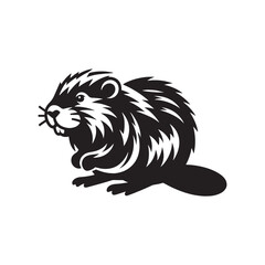 Artistic beaver silhouette in digital format - Beaver illustration - minimallest Beaver vector  © Vectorhub