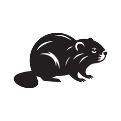 Contemporary beaver silhouette for art enthusiasts - Beaver illustration - minimallest Beaver vector
