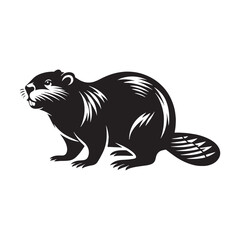 Captivating beaver silhouette illustration - Beaver black vector  © Vectorhub
