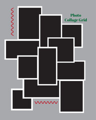 12 photo collage template. vector illustration, new collections