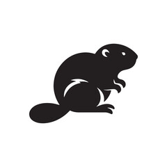 Beaver silhouette in minimalist design - Beaver illustration - minimallest Beaver vector
