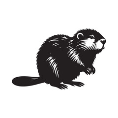 Clean and modern beaver silhouette for art - Beaver black vector
