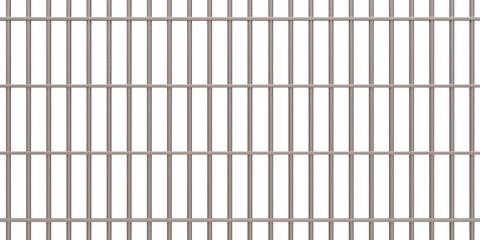 Prison bars isolated on white transparent. 